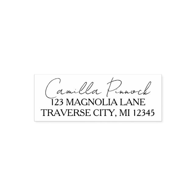 Full Name Fancy Return Address Self-inking Stamp (Design)