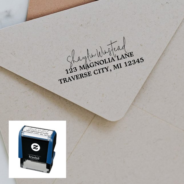 Full Name Fancy Return Address Self-inking Stamp (Creator Uploaded)