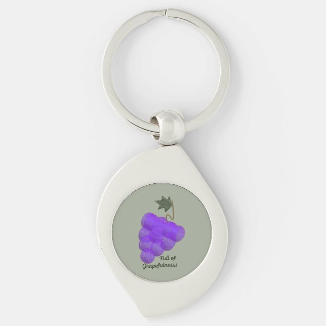 Full of Grapefulness Grapes Keychain (Front)