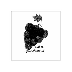 Full of Grapefulness Grapes Rubber Stamp