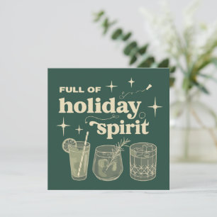 Full Of Holiday Spirit Christmas Gifts Drinks Wine Card