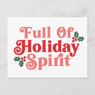 Full of Holiday Spirit - Festive Typography Postcard