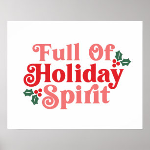 Full of Holiday Spirit - Festive Typography Poster