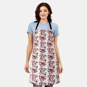Full Of Holiday Spirit Wine Snarky Christmas Xmas Apron
