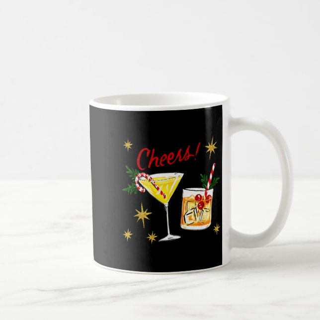 Full Of Holiday Srit Cheers Martini Christmas Drin Coffee Mug (Right)