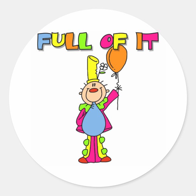 Full of It Classic Round Sticker (Front)