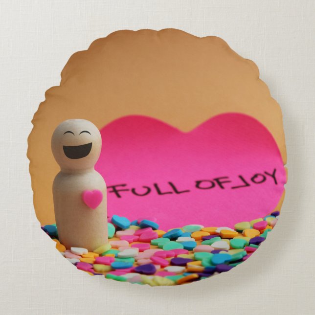 Full of joy round pillow (Front)