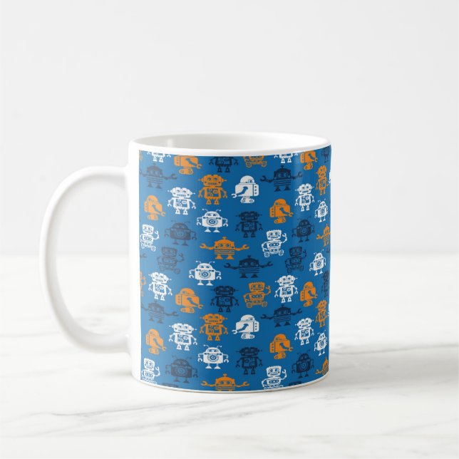 Full of Little Robots Coffee Mug (Left)