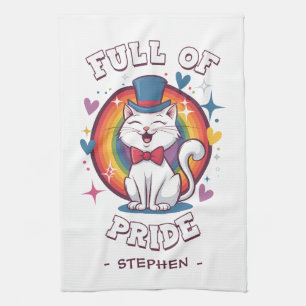 Full of Pride LGBTQ Cat Pride Kitchen Towel
