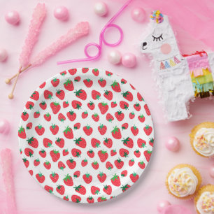 Full of Strawberries Paper Plate