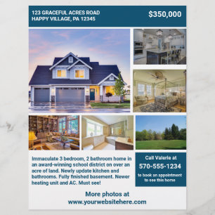 Full Page 2 Sided House For Sale Flyer with Photos