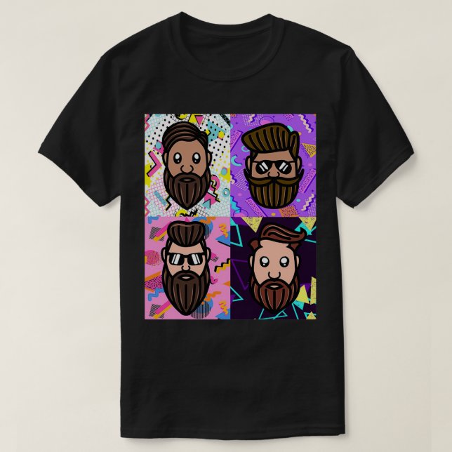 Full Party Beards Hipster Men Cool Beard Styles T-Shirt (Design Front)