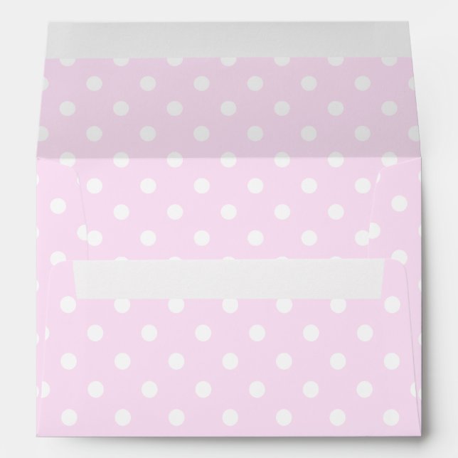 Full Pastel Pink and White Polka Dot Envelope (Back (Bottom))