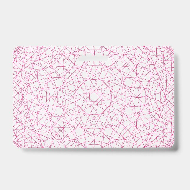 Full Pattern Neon Pink ID Badge – Customizable (Front)