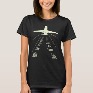 Full Phonetic Alphabet Cute Plane Letters T-Shirt