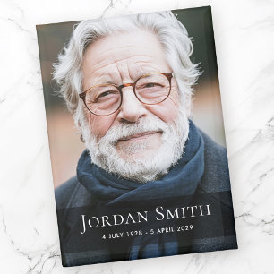 Full photo and name funeral bereavement memorial magnet