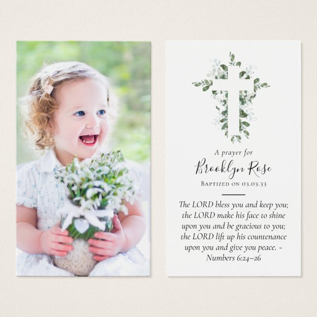 Full Photo Baptism Prayer Card (Front & Back)