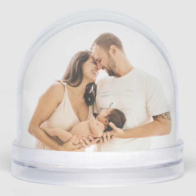 Full Photo Custom Christmas Greetings Elegant Snowglobe (Front)