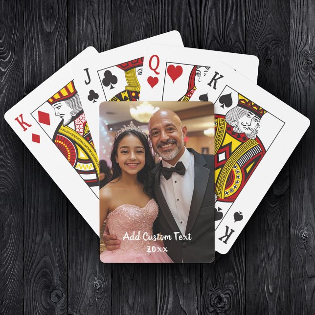 Full Photo Custom Text Anniversary Fathers Day Playing Cards (Creator Uploaded)