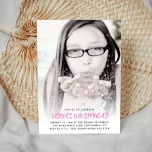 Full Photo Customized Any Age Modern Birthday Invitation