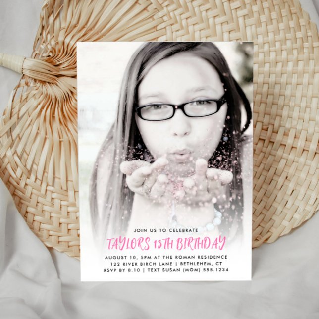 Full Photo Customized Any Age Modern Birthday Invitation (Creator Uploaded)