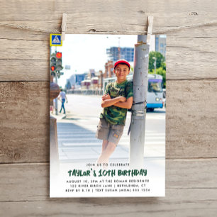 Full Photo Customized Any Age Modern Birthday Invitation