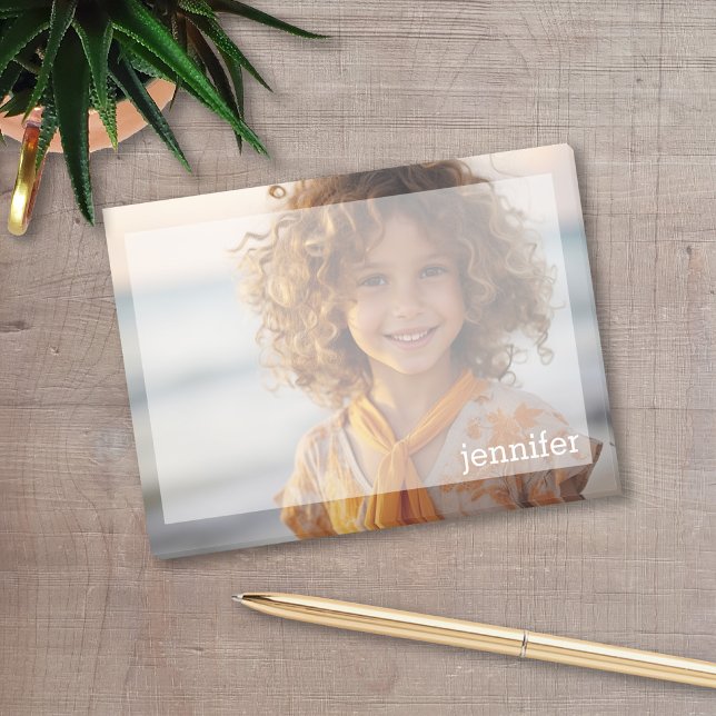 Full Photo Design with Custom Name Post-it Notes (Add a photo to this fun and personal post-it note.)