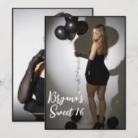 Full Photo Front & Back Trendy Modern Sweet 16