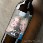 Full Photo Layout with a Modern White Script Text Wine Label<br><div class="desc">Add your favourite pic to this fun template. A fun way to capture memories and share them with friends. Add a photo and your favourite caption to make a cool gift for friends.</div>