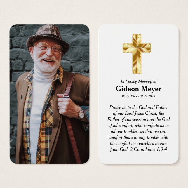 Full Photo Memorial Prayer Card (Front & Back)
