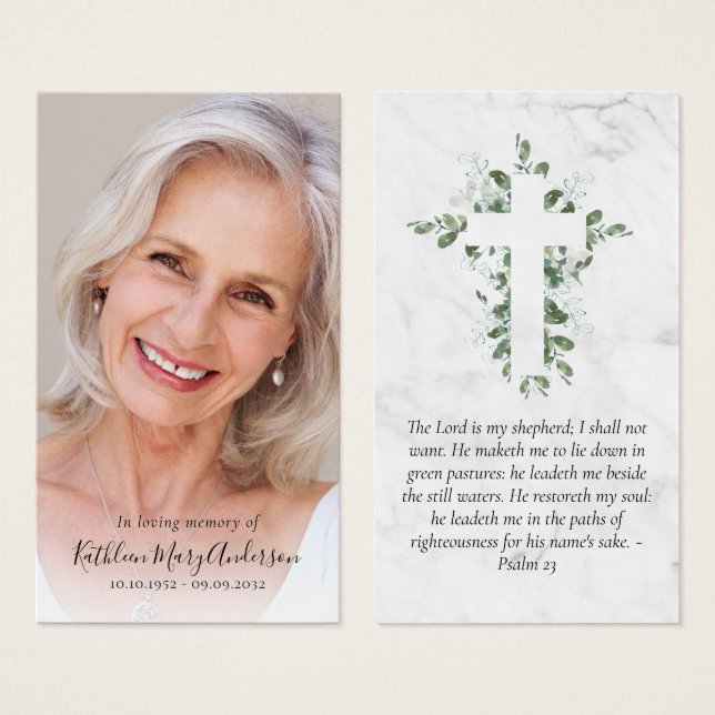 Full Photo Memorial Prayer Card (Front & Back)