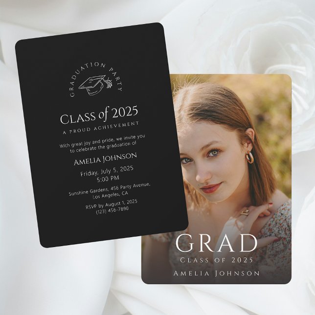Full Photo Modern Graduation Party Invitation (Full Photo Graduation Party Invitation)