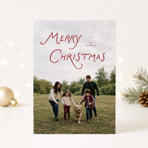 Full Photo Modern Typography Christmas Card