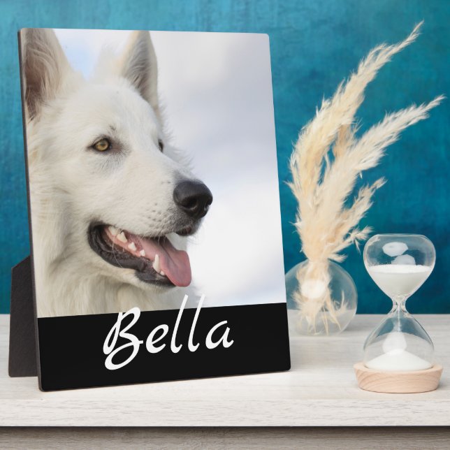 Full Photo Pet Dog Custom Name Keepsake Plaque (Side)