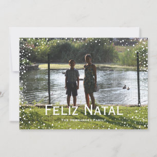 Full Photo Snowfall Custom Card Feliz Natal