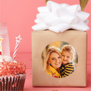Full Photo Upload Image Template Classic Round Sticker