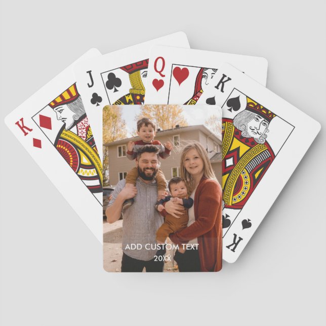 Full Photo - Vertical Custom Text Playing Cards (Back)