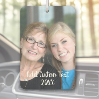 Full Photo - Vertical Portrait Layout Script Text Air Freshener