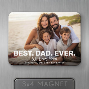 Full Photo with Best Dad Ever - Whimsical Greeting Magnet