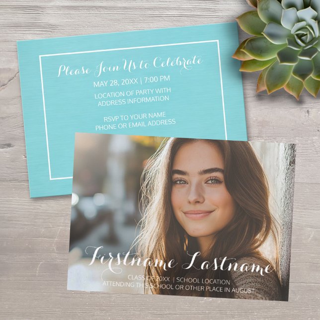 Full Photo with Script - Graduation Party Invitation (Custom Graduation Announcement)