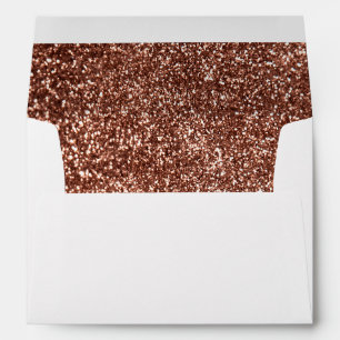 Full Rose Gold Glitter Inside Elegant Envelope
