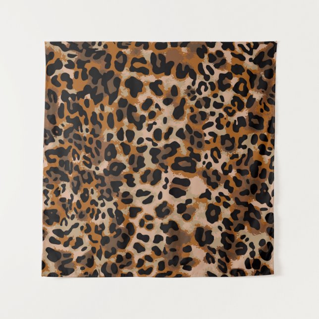 Full seamless jaguar cheetah animal skin pattern. tapestry (Front)