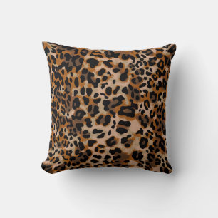 Full seamless jaguar cheetah animal skin pattern. throw pillow