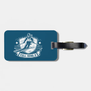 Full Send University Skiing Luggage Tag