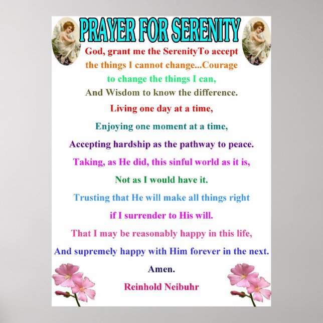 full serenity prayer poster (Front)