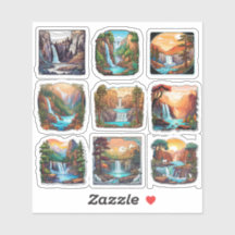 Full Set of 9 Square Nature Sticker