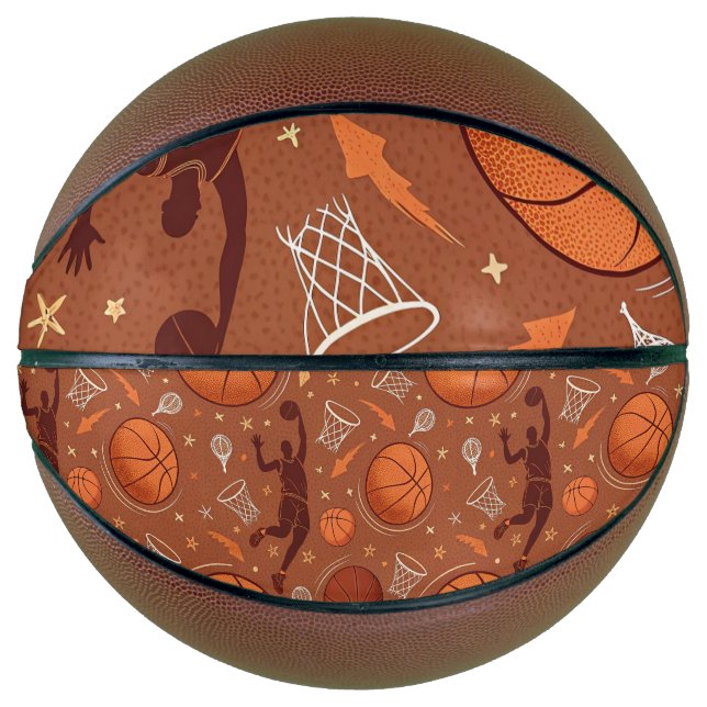 Full-Size Basketball with Playing Action Pattern (Front)