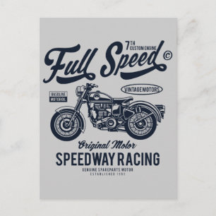 Full Speed Speedway Racing Postcard