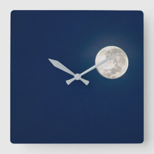 Full Super Moon   Peru Laka Titicaca Square Wall Clock