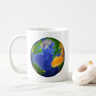 Full The Earth Showing Topographic Data. Coffee Mug